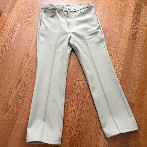 NEW Vintage Mens Levis Tan Sta-prest Bootcut Western Polyester Pants 36 X 32 - Picture 6 of 7